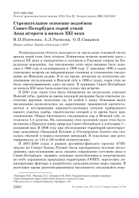 Стремительное освоение водоёмов Санкт-Петербурга серой уткой Anas strepera в начале XXI века