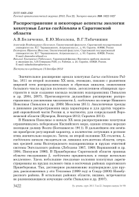 Распространение и некоторые аспекты экологии хохотуньи Larus cachinnans в Саратовской области