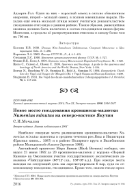 Новое место гнездования кроншнепа-малютки Numenius minutus на северо-востоке Якутии