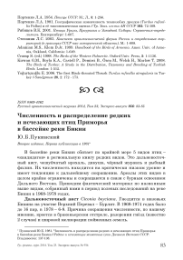 Численность и распределение редких и исчезающих птиц Приморья в бассейне реки Бикин