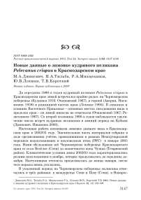 Новые данные о зимовке кудрявого пеликана Pelecanus crispus в Краснодарском крае