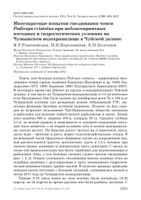 Многократные попытки гнездования чомги Podiceps cristatus при неблагоприятных погодных и гидрологических условиях на Чумышском водохранилище в Чуйской долине