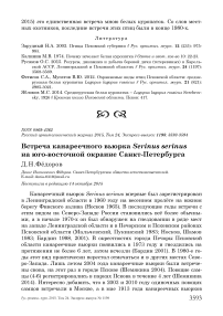 Встреча канареечного вьюрка Serinus serinus на юго-восточной окраине Санкт-Петербурга