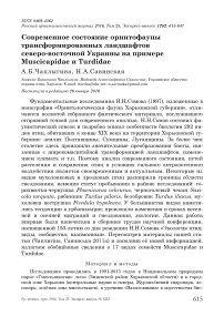 Современное состояние орнитофауны трансформированных ландшафтов северо-восточной Украины на примере Muscicapidae и Turdidae