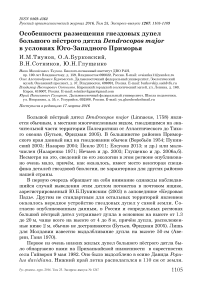 Особенности размещения гнездовых дупел большого пёстрого дятла Dendrocopos major в условиях Юго-Западного Приморья