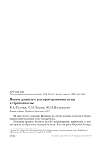 Новые данные о распространении птиц в Прибайкалье