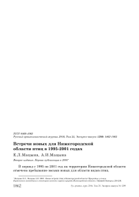 Встречи новых для Нижегородской области птиц в 1995-2001 годах