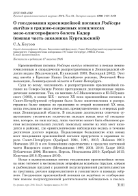 О гнездовании красношейной поганки Podiceps auritus в грядово-озерковых комплексах мезо-олиготрофного болота Кадер (южная часть заказника Кургальский)