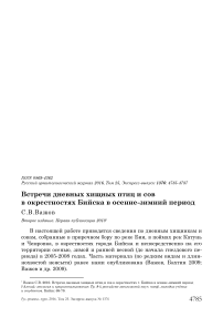 Встречи дневных хищных птиц и сов в окрестностях Бийска в осенне-зимний период