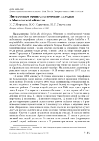 Интересные орнитологические находки в Московской области