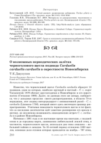 О возможных периодических залётах черноголового щегла подвида Carduelis carduelis carduelis в окрестности Новосибирска