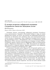 О летних встречах сибирской чечевицы Carpodacus roseus на Западном Алтае