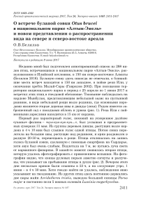 О встрече буланой совки Otus brucei в национальном парке «Алтын-Эмель» и новом представлении о распространении вида на севере и северо-востоке ареала