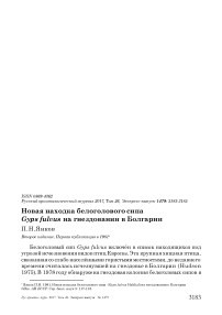 Новая находка белоголового сипа Gyps fulvus на гнездовании в Болгарии