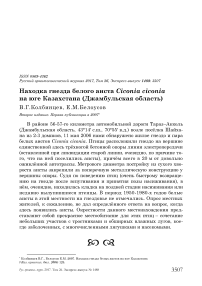 Находка гнезда белого аиста Ciconia ciconia на юге Казахстана (Джамбульская область)