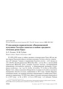 О гнездовом паразитизме обыкновенной кукушки Cuculus canorus в пойме среднего течения реки Урал