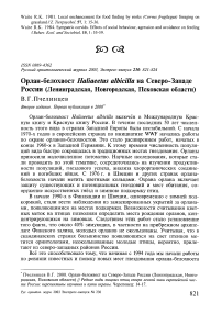 Орлан-белохвост Haliaeetus albicilla на северо-западе России (Ленинградская, Новгородская, Псковская области)