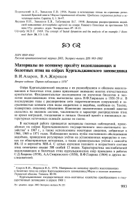 Материалы по осеннему пролёту водоплавающих и болотных птиц на озёрах Кургальджинского заповедника