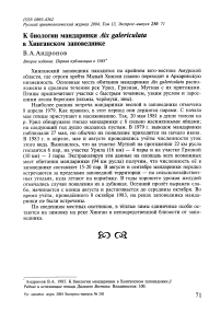 К биологии мандаринки Aix galericulata в Хинганском заповеднике