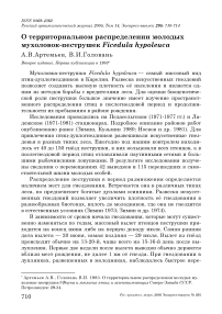 О территориальном распределении молодых мухоловок-пеструшек Ficedula hypoleuca