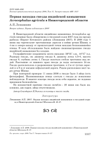 Первая находка гнезда индийской камышевки Acrocephalus agricola в Нижегородской области