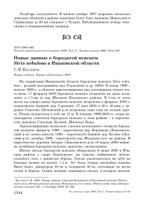 Новые данные о бородатой неясыти Strix nebulosa в Ивановской области