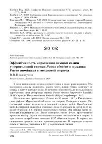 Эффективность кормления самцом самки у сероголовой гаички Parus cinctus и пухляка Parus montanus в гнездовой период