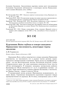 Курганник Buteo rufinus в северо-западном Прикаспии: численность, некоторые черты экологии