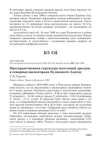 Пространственная структура поселений дроздов в северных низкогорьях Кузнецкого Алатау