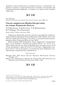 Гнездо свиристеля Bombycilla garrulus на севере Пермской области