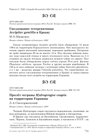 Пролёт чегравы Hydroprogne caspia на территории Украины