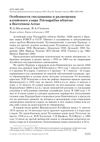 Особенности гнездования и размещения алтайского улара Tetraogallus altaicus в Восточном Алтае