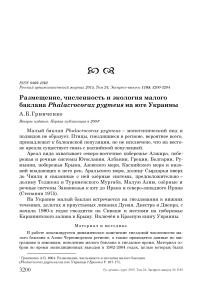 Размещение, численность и экология малого баклана Phalacrocorax pygmeus на юге Украины