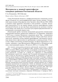 Материалы к зимней орнитофауне северных районов Ростовской области