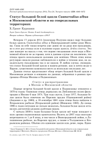 Статус большой белой цапли Casmerodius albus в Московской области и на сопредельных территориях