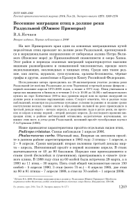 Весенние миграции птиц в долине реки Раздольной (Южное Приморье)