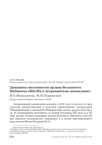 Динамика численности орлана-белохвоста Haliaeetus albicilla в Астраханском заповеднике