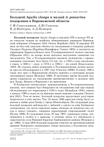 Большой Aquila clanga и малый A. pomarina подорлики в Воронежской области