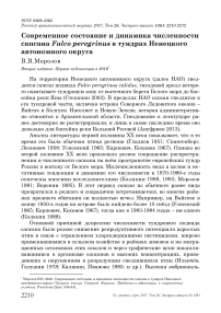 Современное состояние и динамика численности сапсана Falco peregrinus в тундрах Ненецкого автономного округа