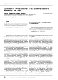 Удовлетворение запросов пациентов - основа конкурентоспособности медицинского учреждения