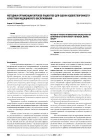 Методика организации опросов пациентов для оценки удовлетворенности качеством медицинского обслуживания современ