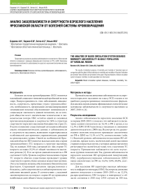 Анализ заболеваемости и смертности взрослого населения Ярославской области от болезней системы кровообращения