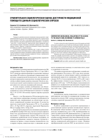 Сравнительная социологическая оценка доступности медицинской помощи по данным социологических опросов