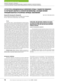 Структурно-функциональные изменения сердца у пациентов пожилого и старческого возраста с инфарктом миокарда с исходно низкой фракцией выброса в различные периоды заболевания
