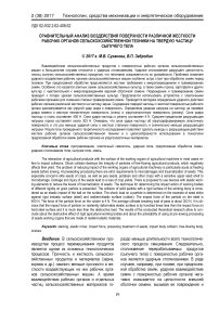 Сравнительный анализ воздействия поверхности различной жесткости рабочих органов сельскохозяйственной техники на твердую частицу сыпучего тела