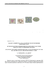 Анализ условий труда спасателей МЧС РК и пути решения проектных задач