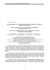 Фракционный состав пектиновых веществ в яблоках зимнего периода созревания