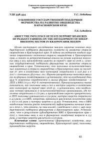 О влиянии государственной поддержки фермерства на развитие овцеводства в Красноярском крае