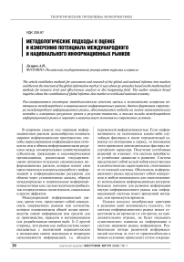 Методологические подходы к оценке и измерению потенциала международного и национального информационных рынков