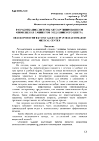 Разработка подсистемы автоматизированного оповещения пациентов медицинского центра